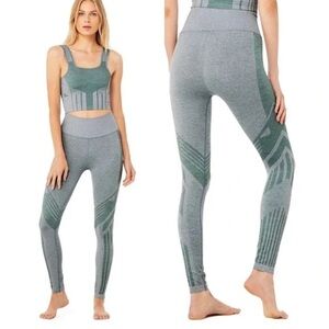 Alo Yoga 7/8 High-Waist Seamless Tempo Legging Green